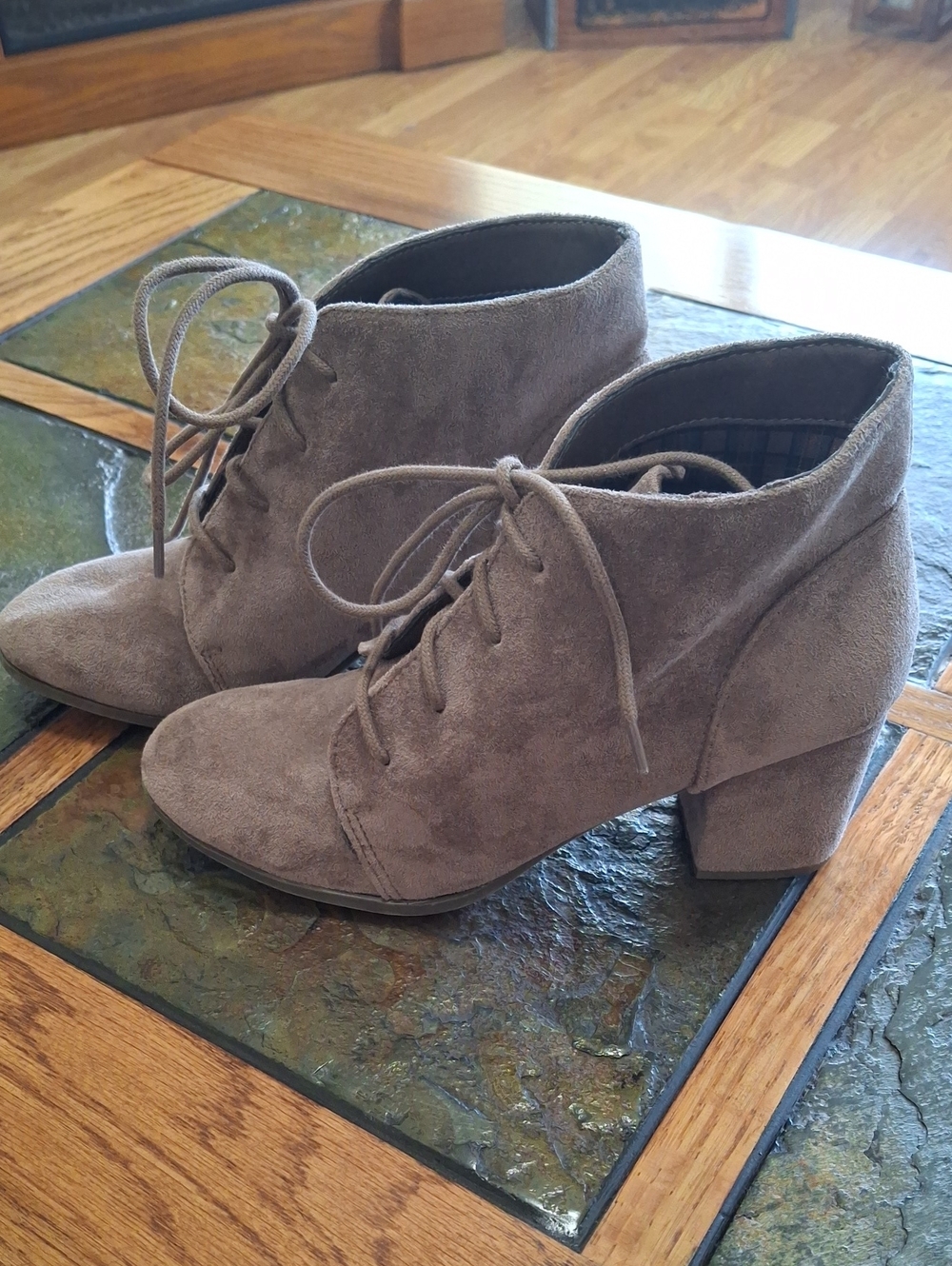 Madden Girl Faux Suede Lace-Up Ankle Boots